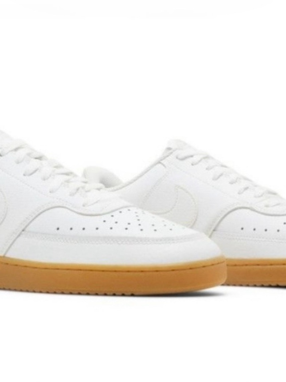 Nike White Leather Low-Top Sneakers with Gum Sole - Picture 1 of 7